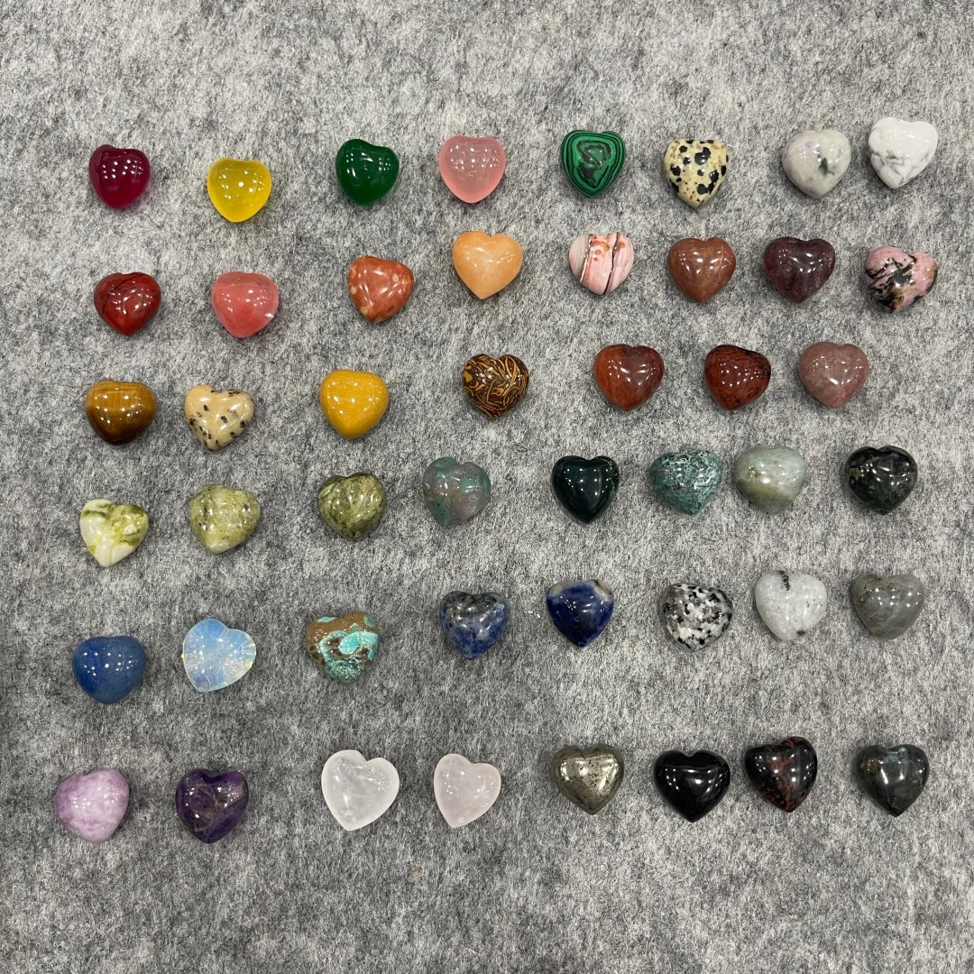 5pcs Heart Shape Love 15mm Natural Crystal Amethyst Agate Irregular Mineral Healing Stone Gravel Specimen Home Decoration