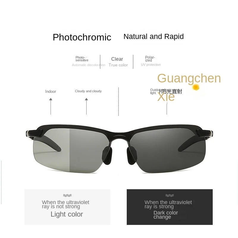 Photochromic Sunglasses Men Polarized Driving Chameleon Glasses Male Change Color Sun Glasses Day Night Vision Driver's Eyewear