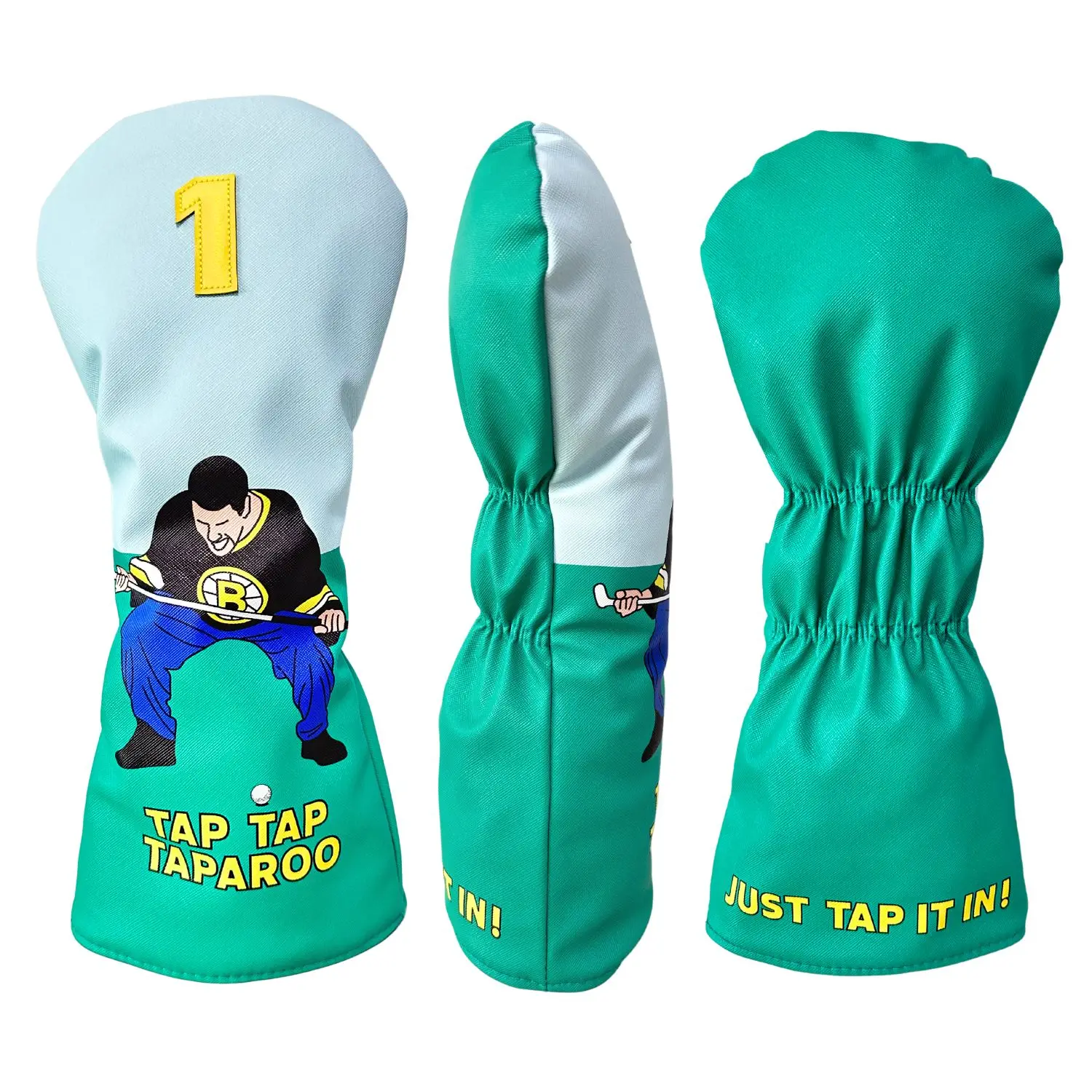 Golf PU Leather Head Covers for Driver, Funny Design Golf Club Head Covers with Soft Lining -Protective,Water-Resistant