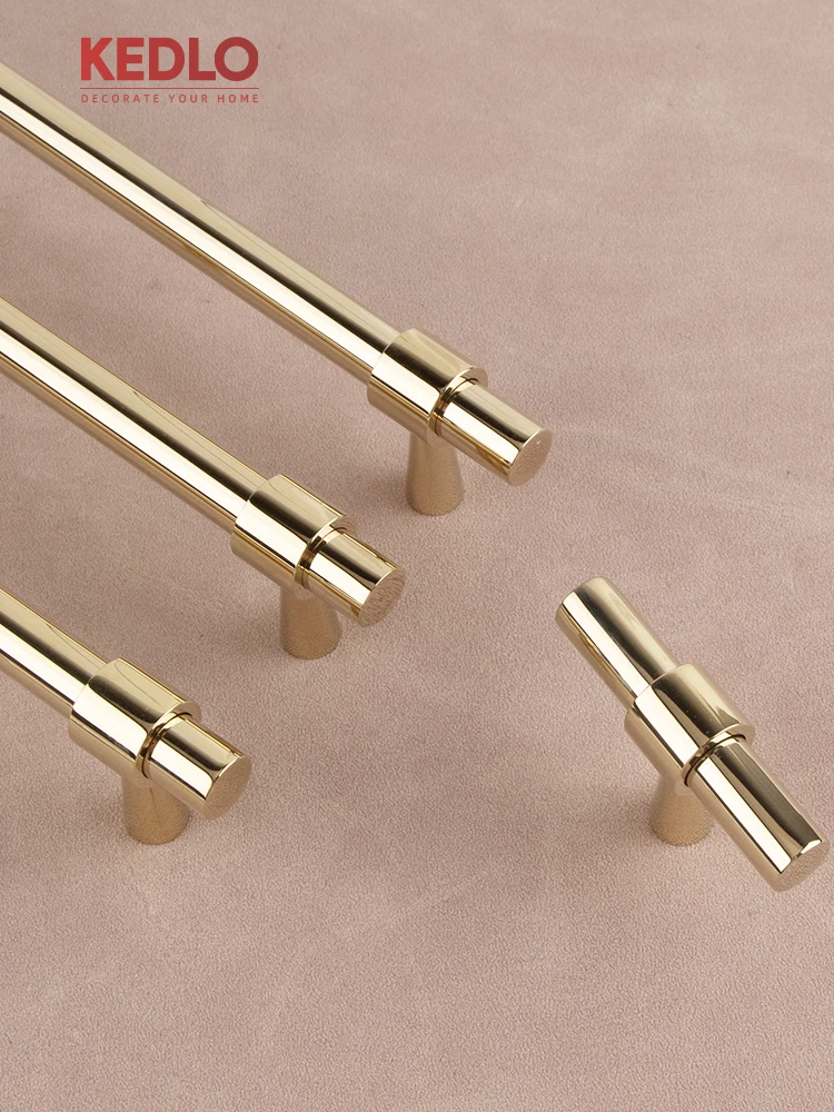 KEDLO Europäischer Stil Luxuriöser Massiver Messinggriff mit Gebürstetem Nickel für Küchenschubladen, Glänzend Silberner Langer Griff – Detail 6