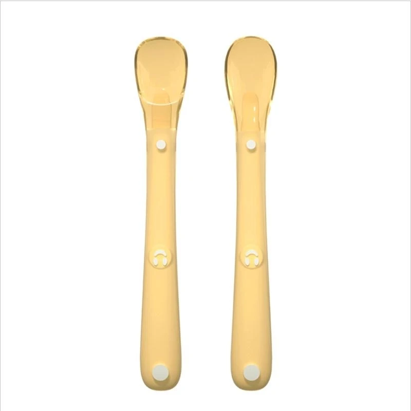 J15U ملاعق تغذية الأطفال المصنوعة من السيليكون لصنع الوجبات لوقت الاسترخاء ومغرفة الطعام بأي زاوية