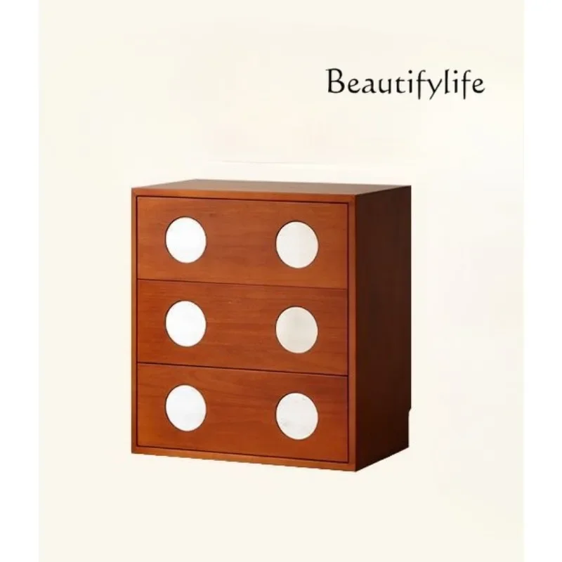 X36 Medieval Chest Cabinet Floor Locker Sofa Bedroom Bedside Three Bucket Storage Cabinet Boxwood Storage