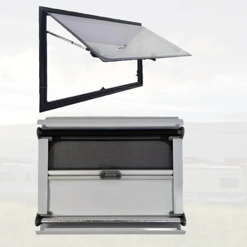 900*900mm Right Angle Tinted Glass RV Window Aluminum Alloy Camping Window Trailer Window Accessory
