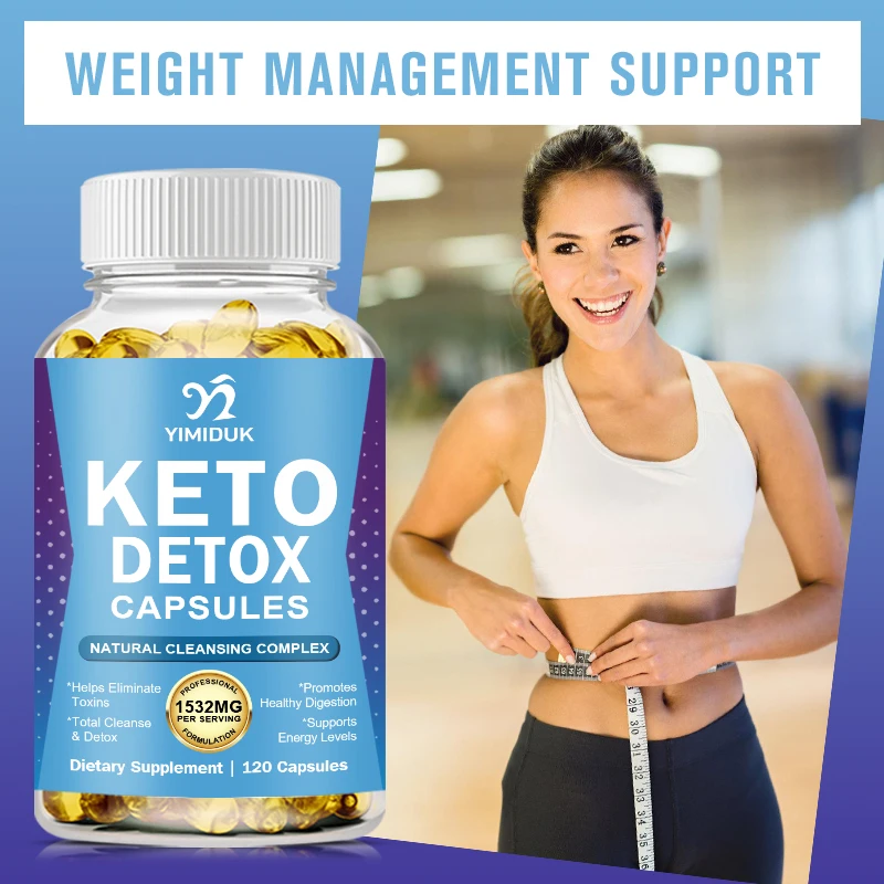 Keto Detox Capsule Fat Burner Energy & Focus Weight Management Helps Metabolism Ketone Support Slimming Tool for Men & Women