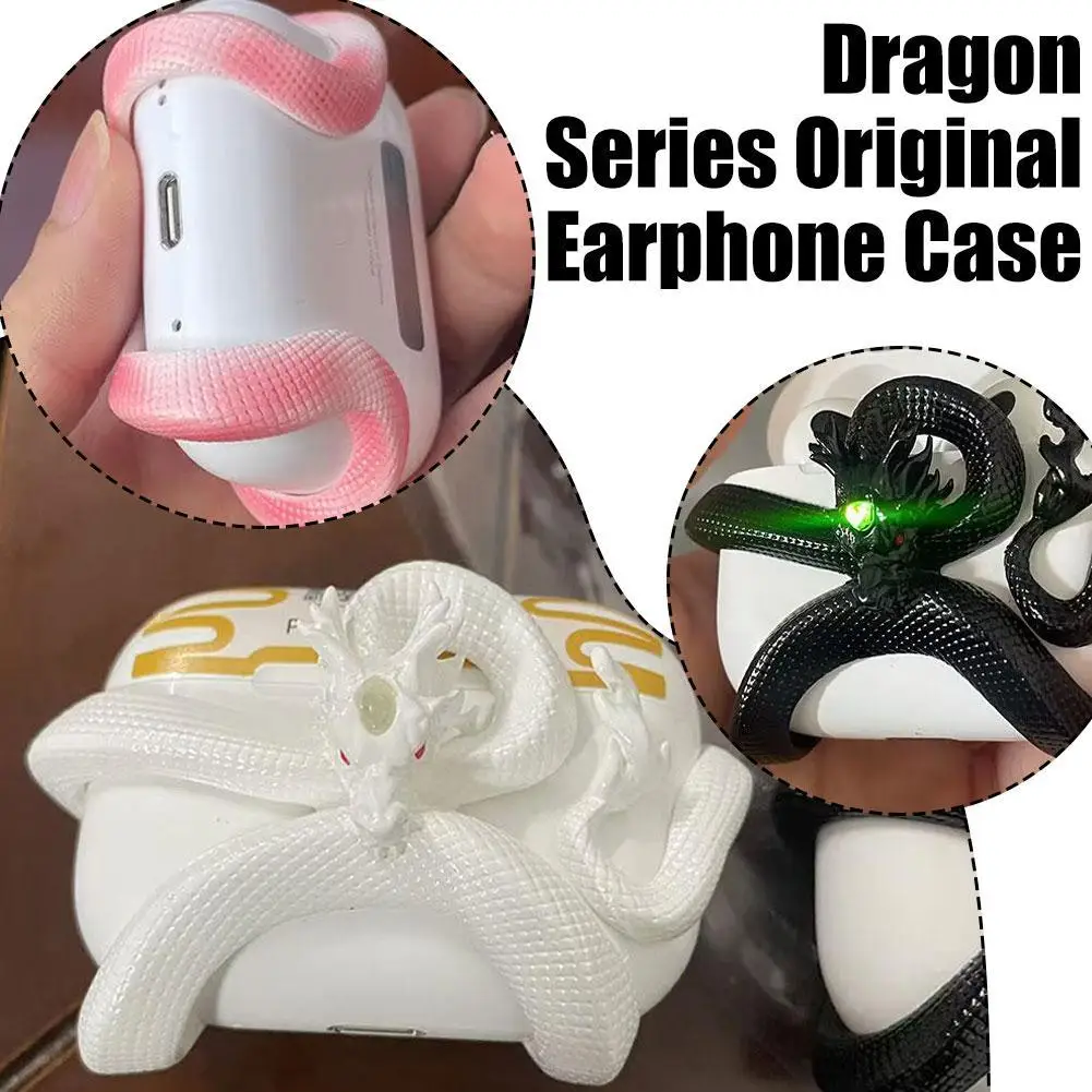 3D Dragon-shaped Exquisite Resin Wireless Bluetooth Headphone Protective Case For AirPods 1/2/3/4