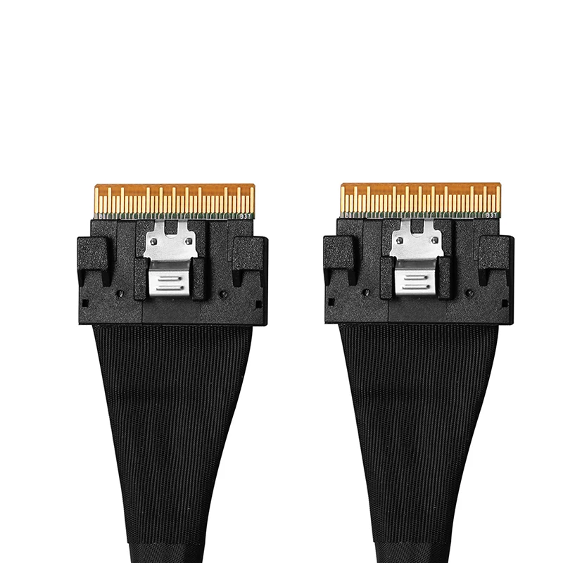 

PCIe4.0 SlimSAS 8X (SFF-8654) — SlimSAS X8 SFF-8654 Кабель «папа-папа» Посеребренная поддержка проводов для видеокарты графического процессора