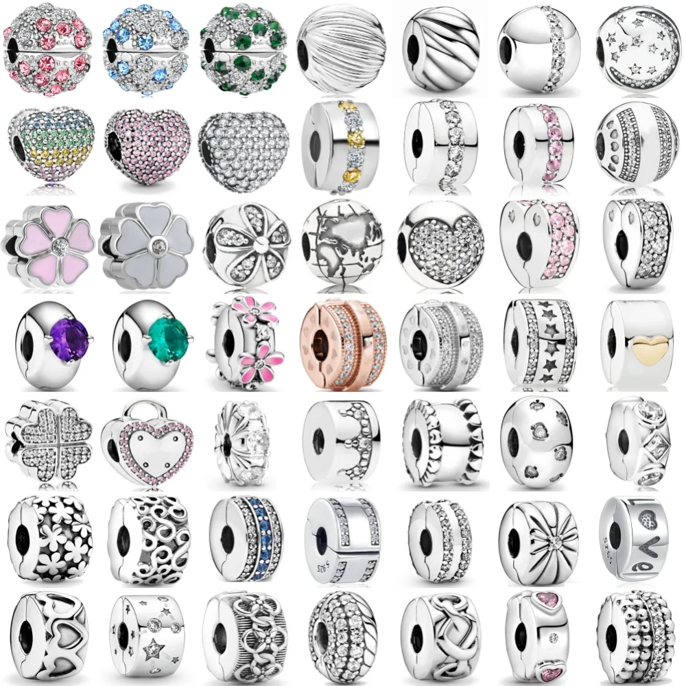 Nouveaux Clips européens en forme de cœur, en forme de fleur, en forme de marguerite, en forme de feuille, adaptés aux Bracelets originaux, bijoux exquis à faire soi-même