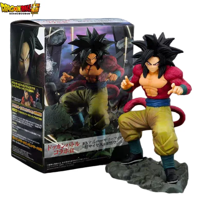 Anime Dragon Ball Super Saiyan 4 Son Goku Figure Explosive Battle Ultimate Evolution Collaboration 4th Anniversary Model Toys