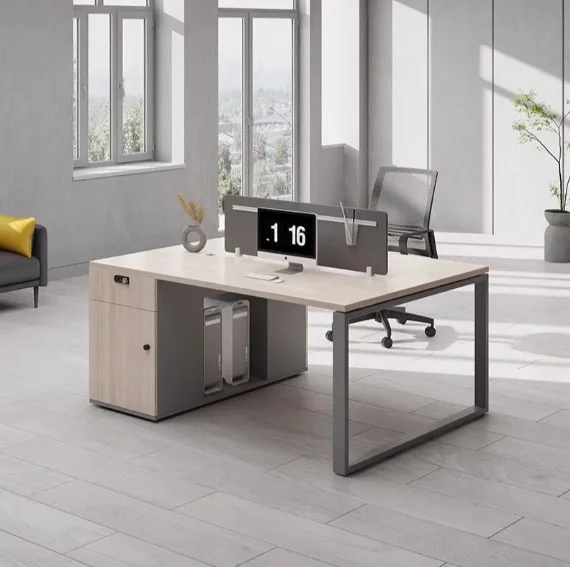 *q forCreative Luxury Modern Solid Wood Office Desk 4/5/6 Person Workstation with Chair Ergonomic Design Storage Features*