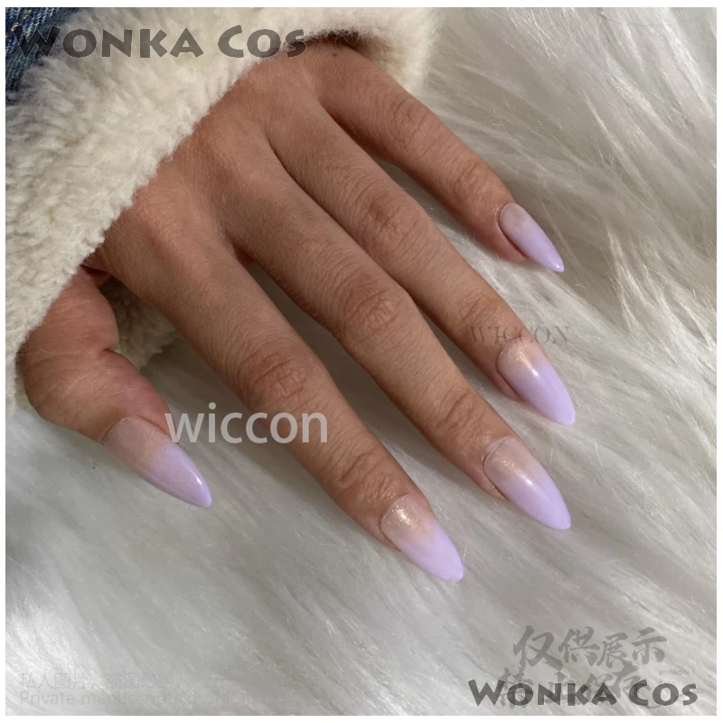 10 pezzi Press On Nails Gioco Genshin Impact Yumemizuki Mizuki Cosplay Unghie finte disegnate a mano per ragazze Donna Regali personalizzati