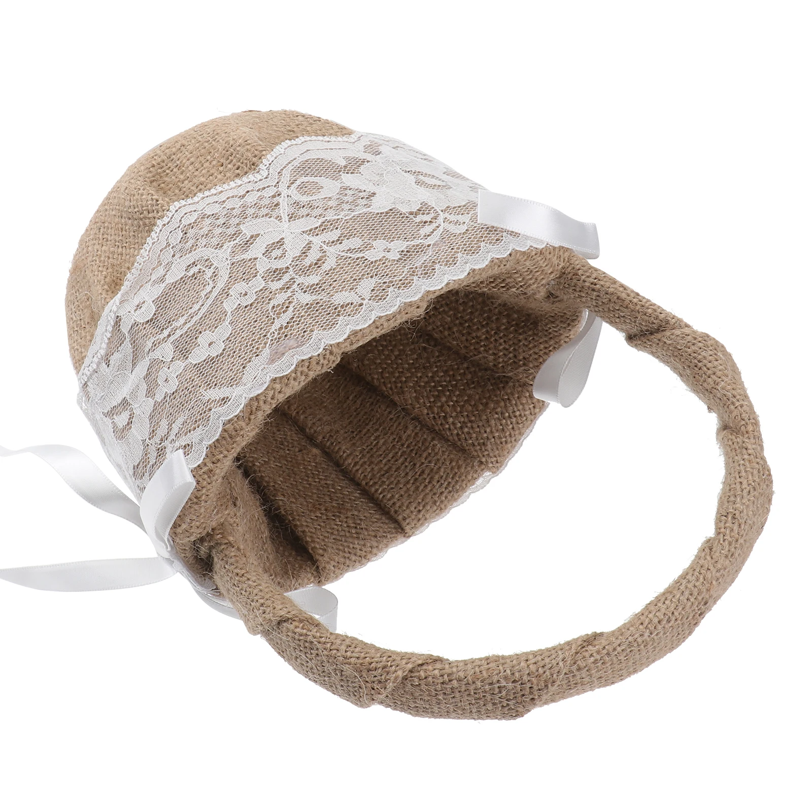 

Elegant Lace Flower Girl Baskets for Wedding Ceremonies Holding Flowers Rose Petals Suitable Home Shop Storage Baskets