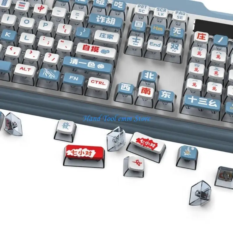 H37F KeyBoards mecânicos Mahjong 116Keys PBT backlits Keycaps Perfil