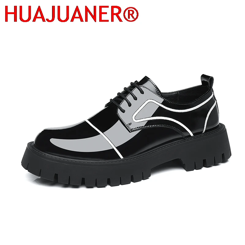 

New Thick Bottom Classic Lace-Up Male Oxfords Height Increase Comfortable Casual Shoes All-match Antiskid for Men Business Shoes