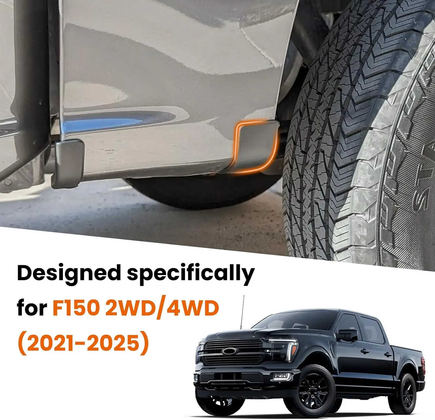 

Mud Flap Delete Cap For Ford F150 2WD/4WD Mud Guards Mudflaps Delete For Ford F150 Accessories 2021-2026 2022 2023 2024 2025