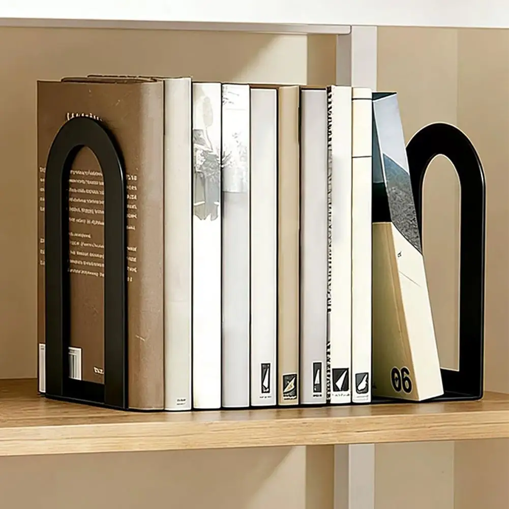 2PCS Durable Metal Desk Bookends L-Shaped Thickened Book Holder Simple INS Book Support Rack Non-slip Desk Bookshelf Home Office