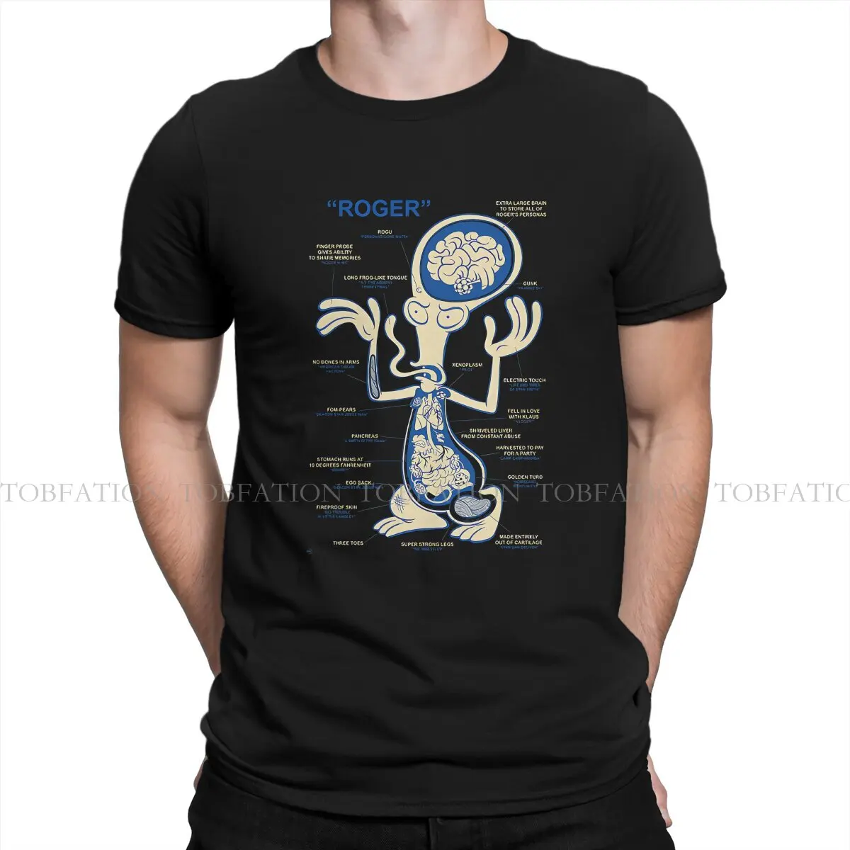 Alien UFO 100% Cotton TShirt Roger the Alien Basic T Shirt Oversized Men Clothes Printing Big Sale