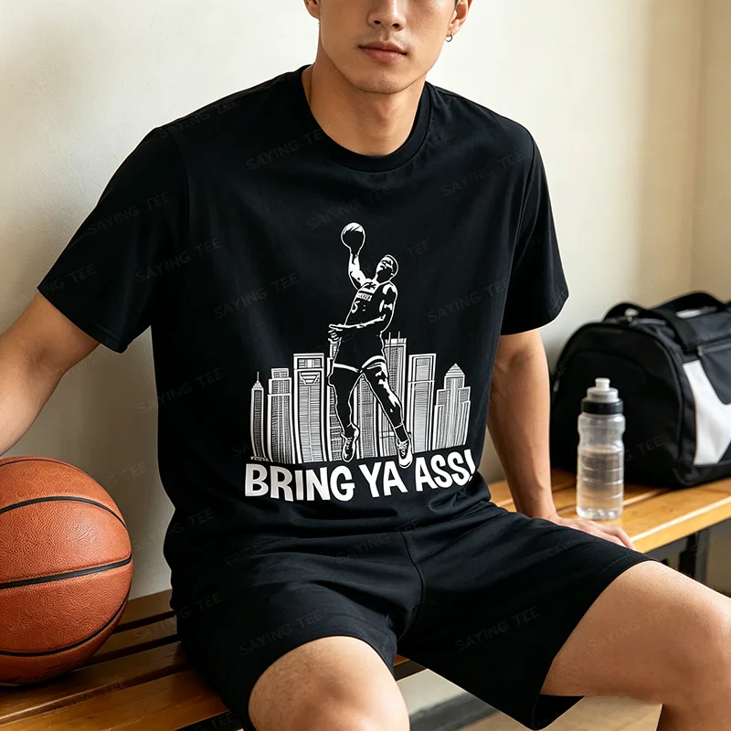 Minnesota 2024 Bring Ya Ass T-Shirt, Y2k Vintage Basketballspieler Grafik-Bekleidung für Damen und Herren, Kurzarm Weiches Baumwoll-T-Shirt – Detail 4