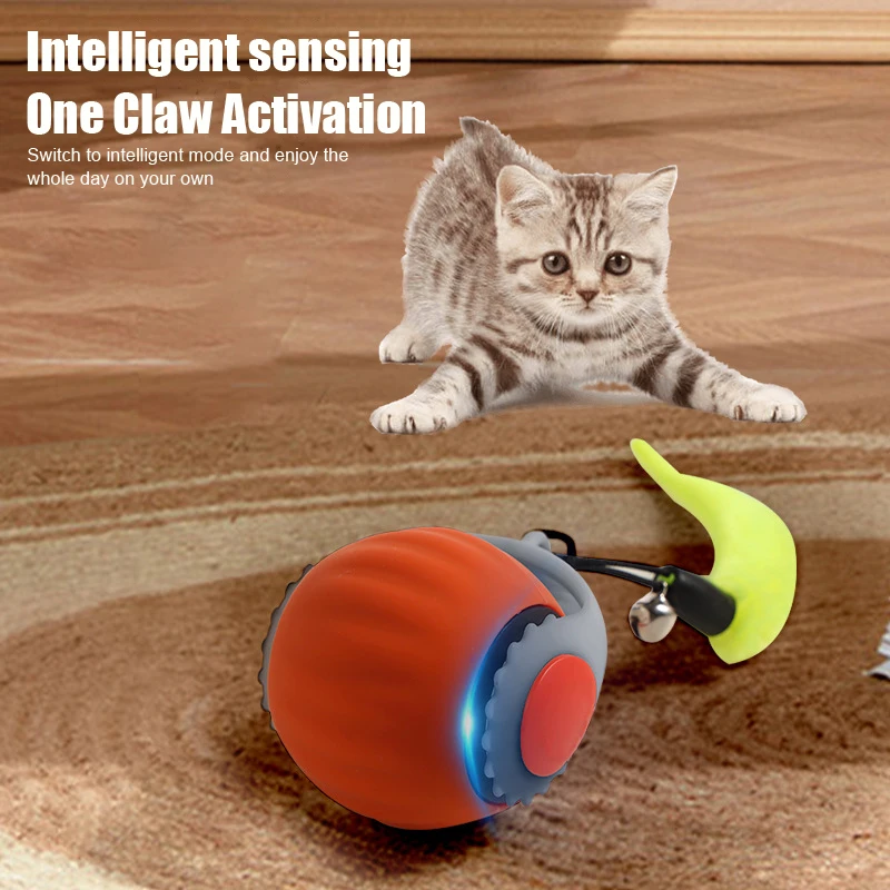 Cat Interactive Ball Toy Automatic Roller Ball Fake Tail USB Rechargeable Smart Electric Toy Training Cat And Dog Pet Supplies