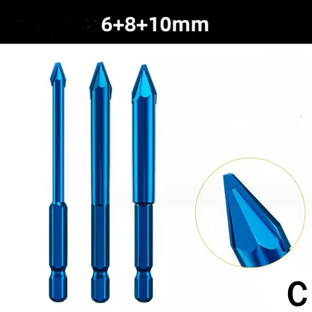 기울어진 편심 드릴 육각 섕크 삼각형 비트, 일반 콘크리트 목재 드릴, 세라믹 벽돌 유리, O9X4, 1PC