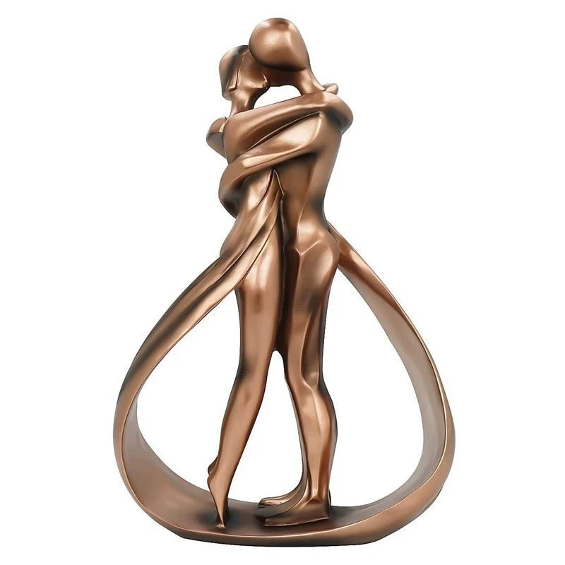 Hugging Couple Figurine Embracing Men Women Resin Statue Sculpture Home Office Wedding Party Anniversary Desktop Decoration
