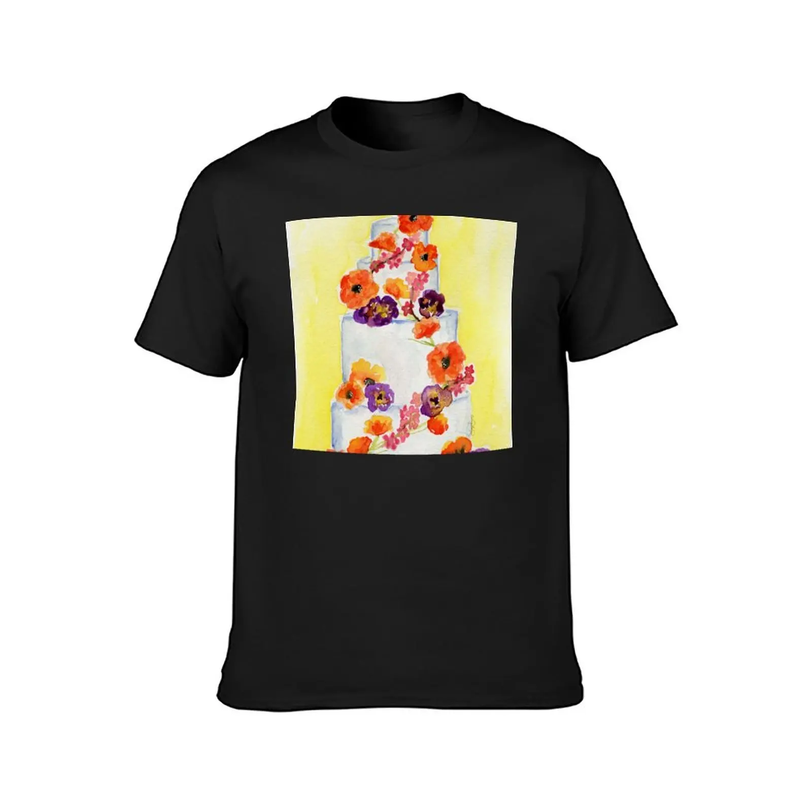 Wedding Cake - Watercolor T-Shirt Short sleeve tee tees anime clothes hippie clothes black t-shirts for men