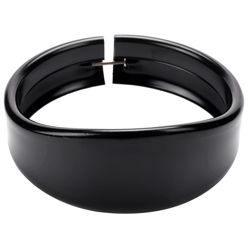 

A22F-Motorcycle Headlight Trim Rings 5.75 Inch Headlight Visor Style Trim Ring Black Decorate Visor Trim Rings Compatible For Ha
