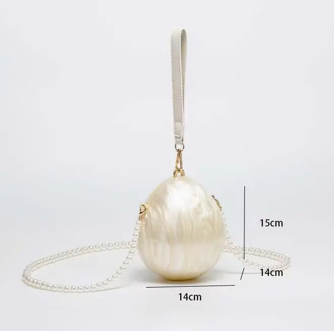 Luxury White Heart Cake Clutch Bag Fashion Pearl Women's Designer Purse Crossbody for Prom Evening Party Day Outfits view 6