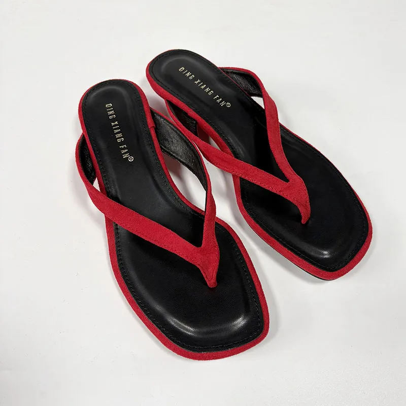 

New In Summer Ladies Slippers Wedge Low Heel Shoes Flip Flops Female Sandals Designer Fashion Women Slides Slippers Shoes