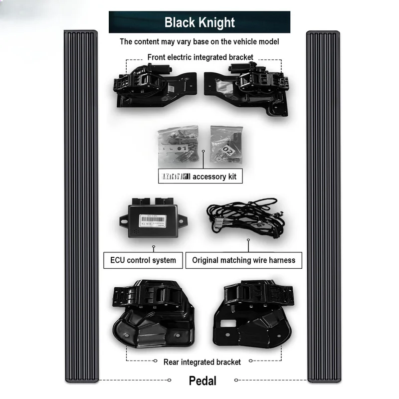 Auto Parts Black Knight Electric Retractable Running Boards Car Side Foot Pedals