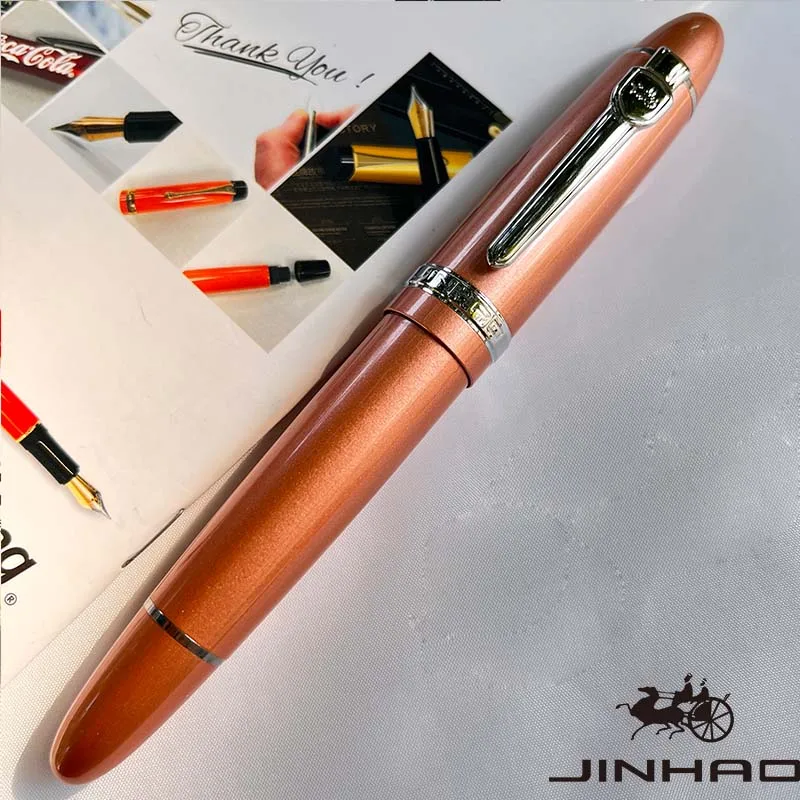 1 STKS JINHAO 159 Klassiek ontwerp zilveren rand kalligrafie Iridium zakelijke pen met converter