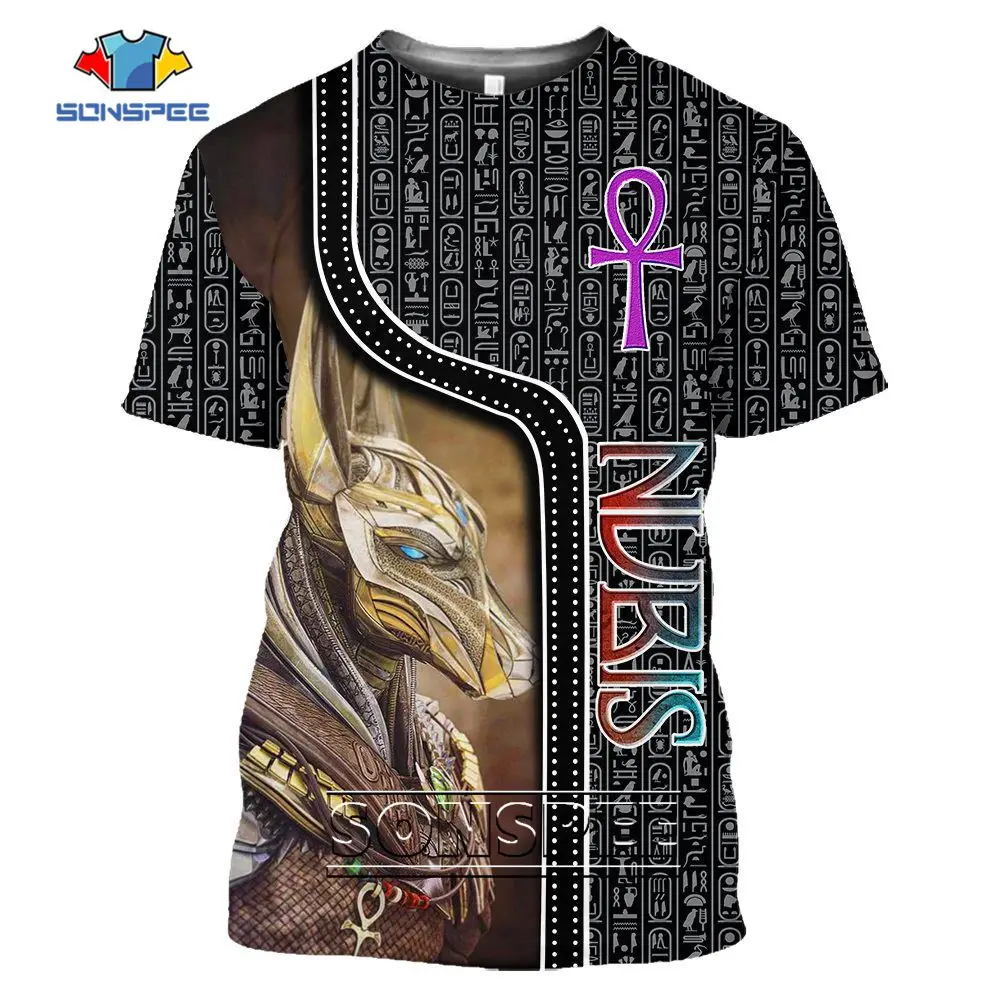 SONSPEE  Summer Cool Anubis Pattern 3D Printed Kids T-shirt Top Casual Graffiti Clothing Short Sleeve SportswearStreet Garment