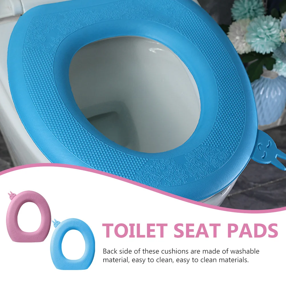 

2 PCS Toilet Mat Lid Cover Pads Eva Seat Covers Bathroom Soft Cushion Waterproof Thickened Washable Cushions