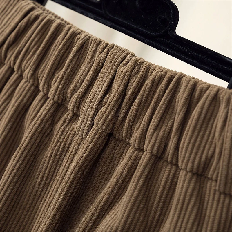 Corduroy Women Skirts Y2K Fall/winter High Waist Solid All-Match Wrap-Around Skirts Korean Elegant Office Lady Midi Skirts New