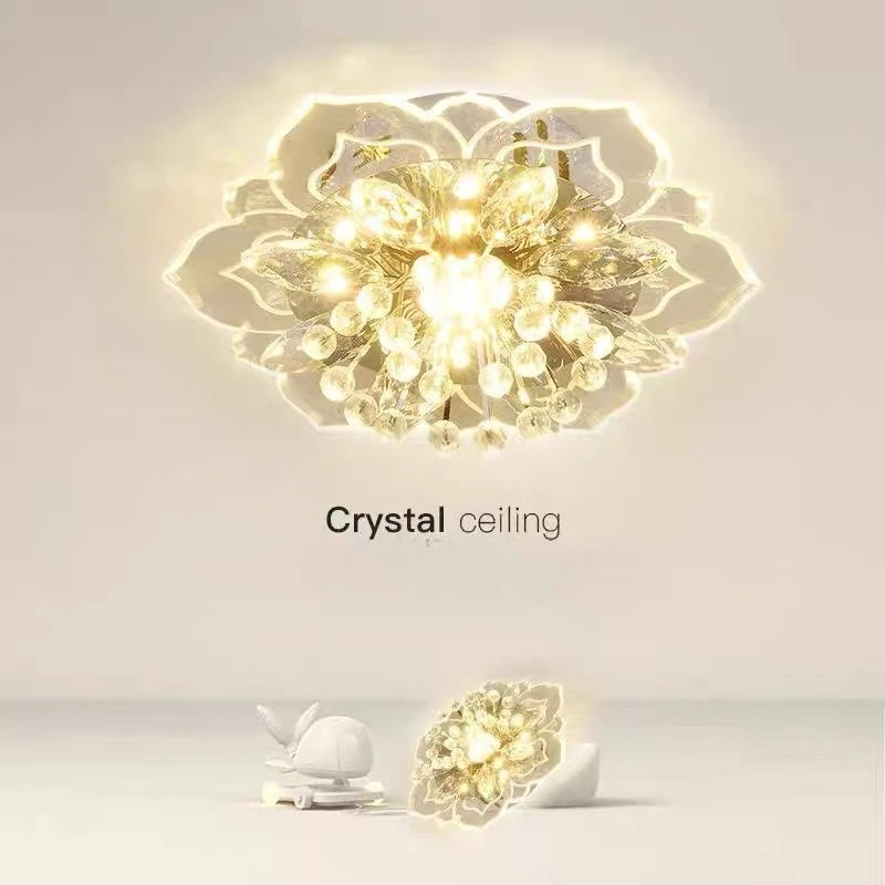

Postmodern Crystal Acrylic Ceiling Lights Flower Shape Corridor Foyer Balcony Restaurant Personality Elegant LED Lamps Fixtures