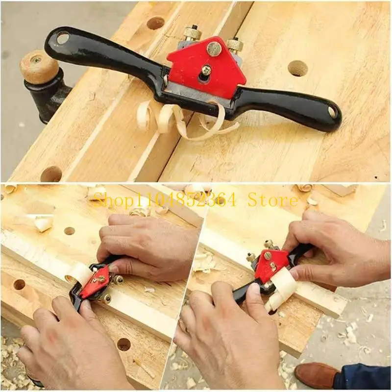 

652F Adjustable SpokeShave with Flat Base & Metal Blade for Wood Craft Smooth Planes Woodworking Premium Hand Tool for Wood