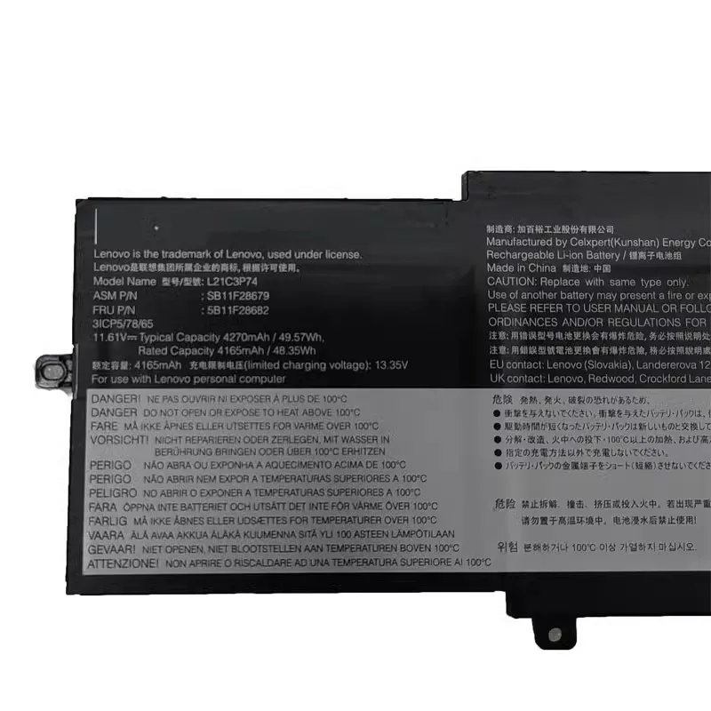 

L21M3P74 L21D3P74 L21C3P74 SB11F28677, SB11F28679 11.61V 49.57Wh Laptop Battery For Gen2 Series Notebook
