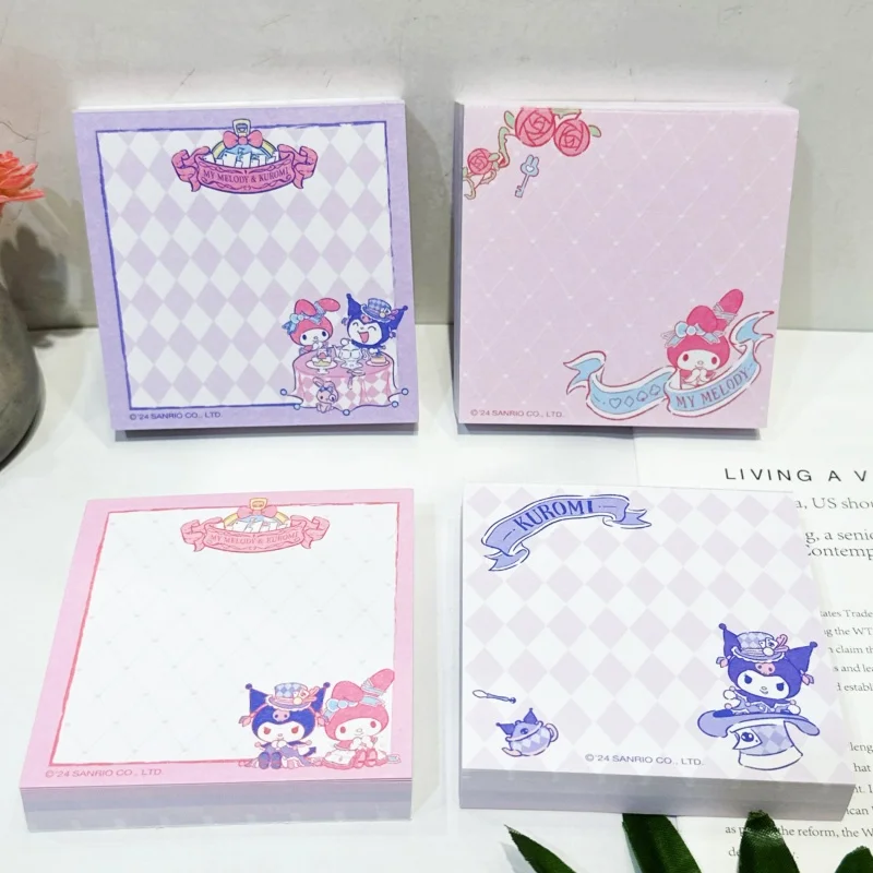 4/16PCS SANRIO KUROMI мелодия MEMO PAD STICKY NOTE CREATIVE N TIMES STATIONERY LABEL NOTEPAD закладка после школьных принадлежностей