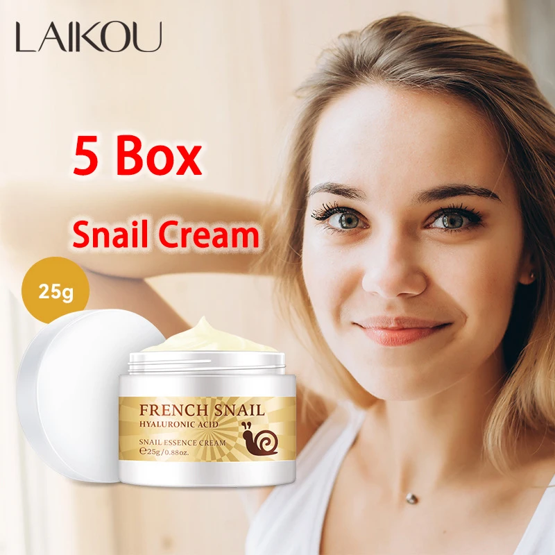 

5 Snail Face Cream Hyaluronic Acid Moisturizing Face Cream Collagen Nourishing Serum Day Cream Refreshing Brighten Nourish Skin