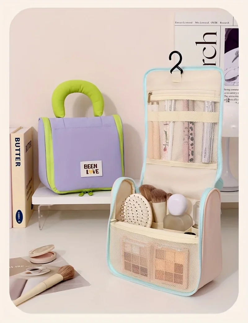 

Portable Makeup Organizer Nylon Handheld Cosmetic Case Cosmetic Bag Portable Travel Cosmetic Storage For Daily Use Makeup