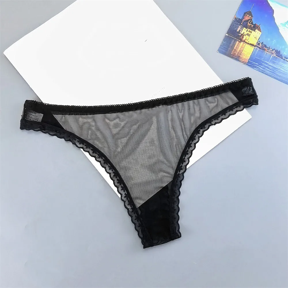 2 ks průhledných jednobarevných kalhotek Gstring pro ženy s nízkým pasem, ultra tenké tanga, jedna velikost, prodyšné módní kalhotky - náhled 4