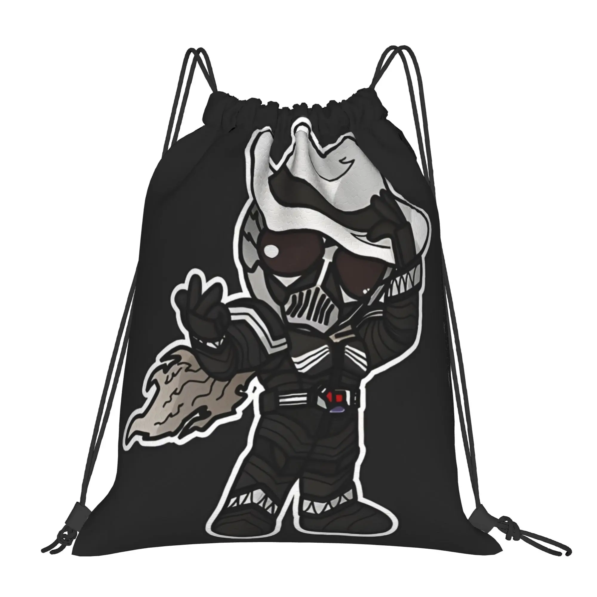 For travel Pouch Kamen Rider Skull Chibi Style Kawaii  Kawaii Drawstring Bags Gym Shoe Clothes Storage Teen Portable Rucksack