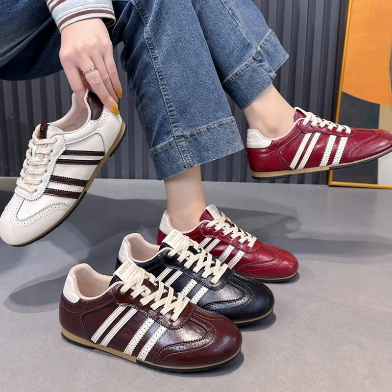 Women's Comfortable Color Blocking Vintage Sneakers New Spring and Autumn Women Fashion Casual Shallow Mouth Vulcanized Shoes