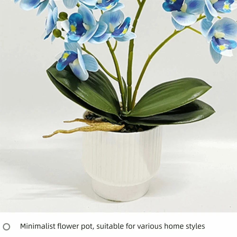 Multi-Bloom Künstliche Schmetterlingsorchidee Weiß im Blumentopf – Kunstblumen, künstliche Orchideen-Bonsai, DIY-Kunstpflanzen – Detail 5