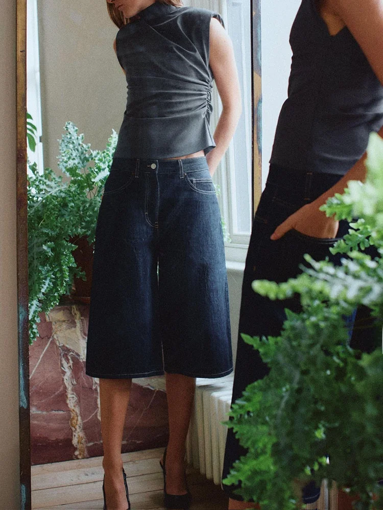 Top de Mujer Otoño 2025, Sin Mangas, Cuello Redondo, Pado, Entallado, con Hombreras, Nuevo, Versátil, E, Estilo Étn...