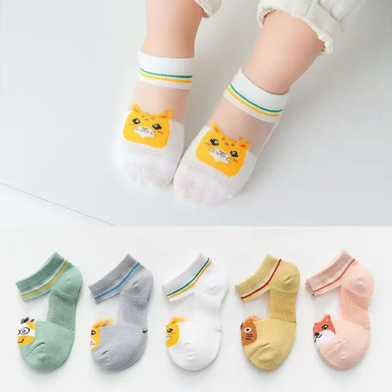 5 Pairs Children's Socks, Autumn Cartoon, Non stuffy Feet, Trendy Kids Students, Breathable Mid tube Socks,Casual Socks