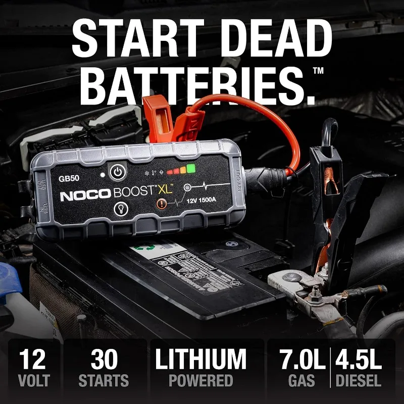 NOCO Boost XL GB50 1500 Amp 12-Volt UltraSafe Lithium Jump Starter Box, Car Battery Booster Pack, Portable Power Bank Charger.