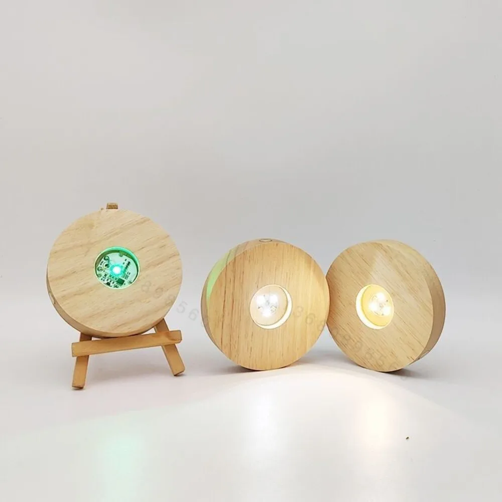 Lampu Malam Nirkabel dengan Sakelar Sentuh Bulat dan Basis Pengisian Daya Terbuat dari Kayu Solid untuk Dekorasi Kamar Tidur Bertema Planet Air