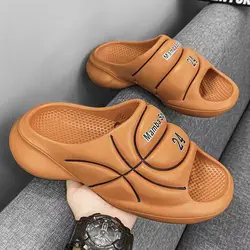 New Original Basketball Slippers For Men Slides Summer Sandal Non-slip EVA Beach Shoes Soft Thick Soled Slidee Large Size36-47