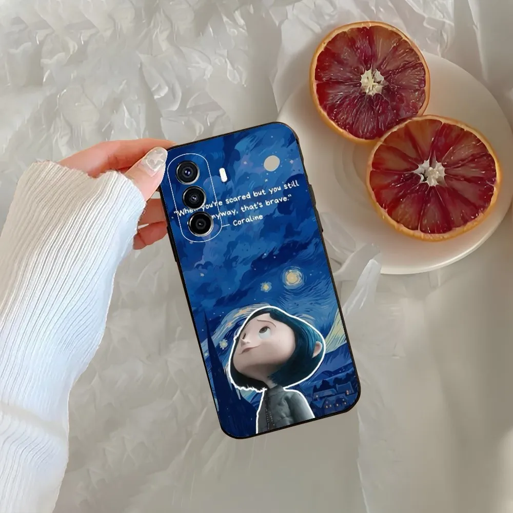 Anime-C-coraline Phone Case For Huawei Mate P10 P20 P30 P40 P50 Smart Z Honor 50 60 70 Pro Lite Black Case