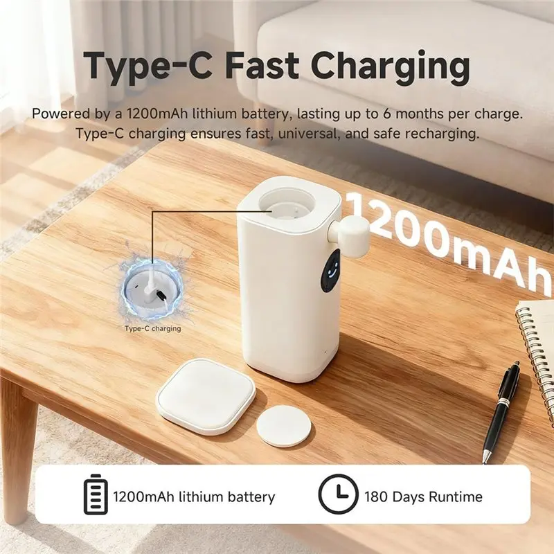 

Автоматический бесконтактный дозатор пены для мыла MAKE с LED-дисплеем, таймером и зарядкой Type-C, водонепроницаемый